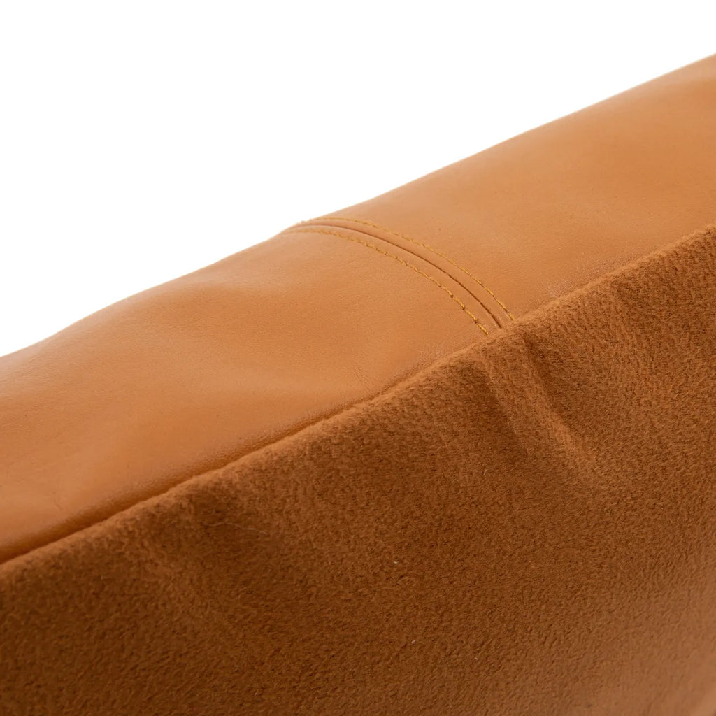 Four Panel Leather Cushion Cover - Camel - 40x40