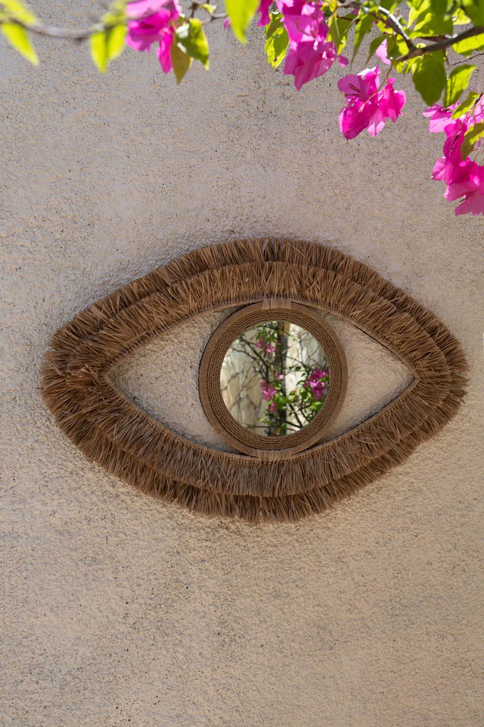 The Raffia Eye Mirror - Natural - M