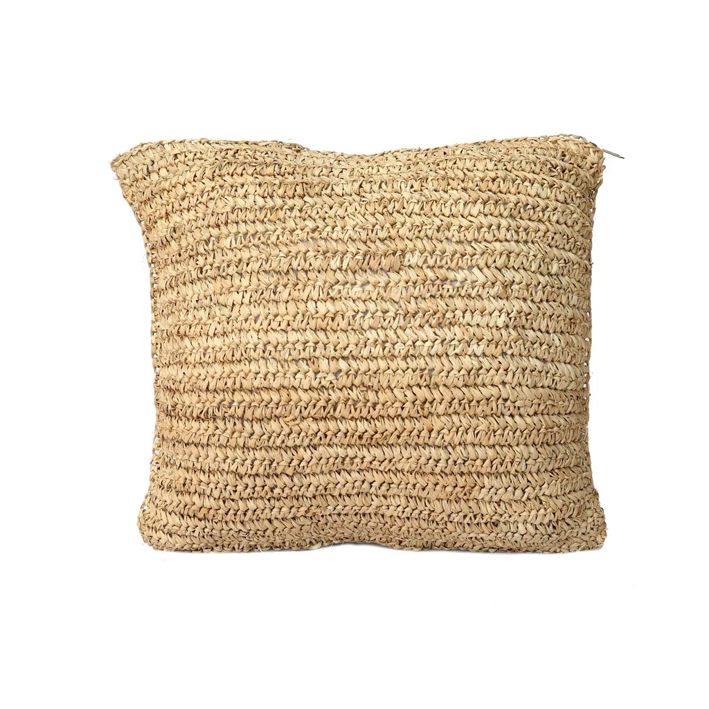 The Raffia Flores Cushion Cover Square - Natural - 40x40