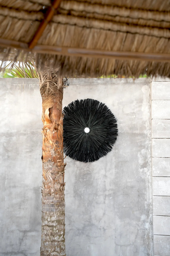 The Raffia Juju Wall Decoration - Black