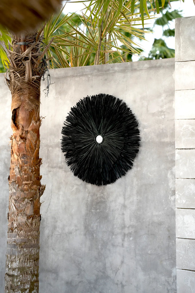 The Raffia Juju Wall Decoration - Black