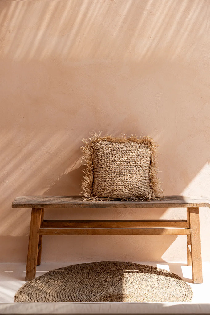 The Raffia Cushion Cover Square - Natural - 60x60