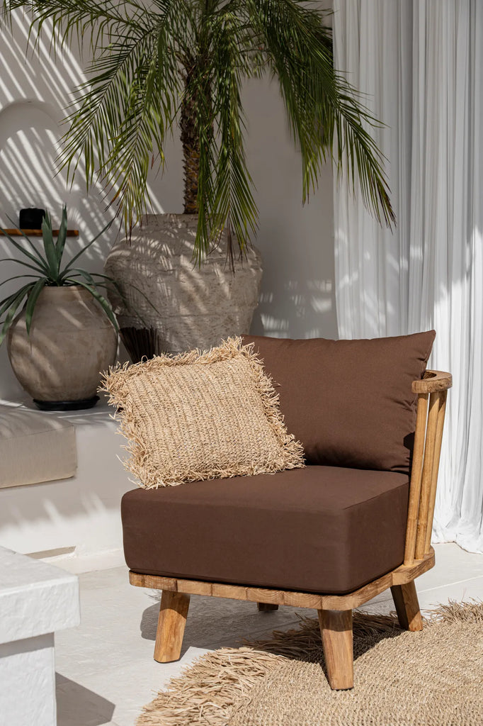 The Raffia Cushion Cover Square - Natural - 40x40