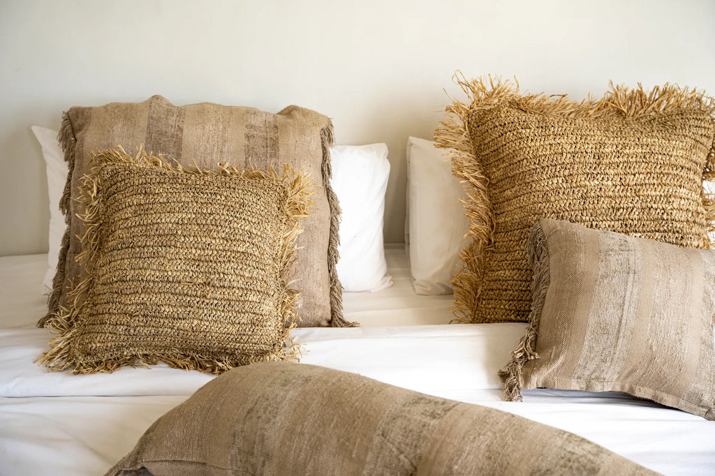 The Raffia Cushion Cover Square - Natural - 40x40