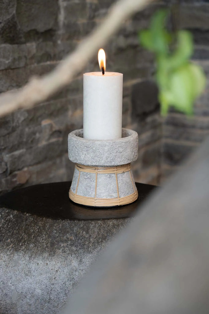 The Serene Candle Holder - Concrete Natural - S