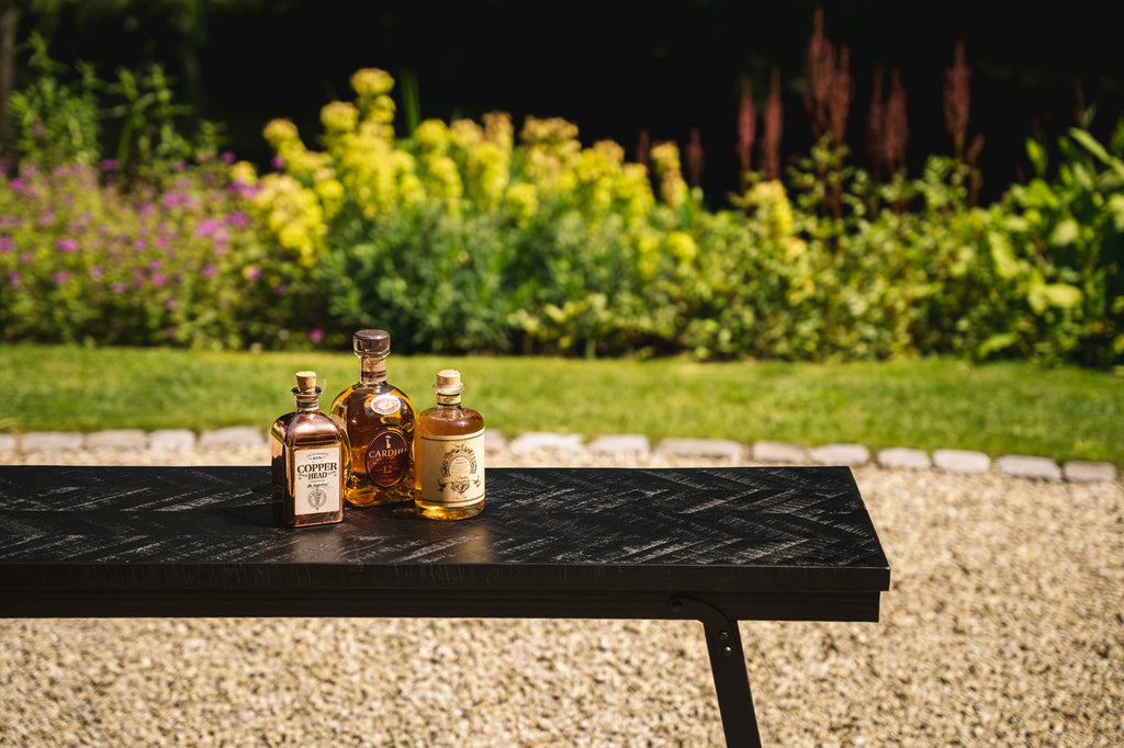 The Herringbone High Table - Black - 140cm