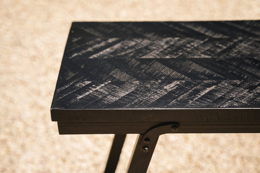 The Herringbone High Table - Black - 140cm