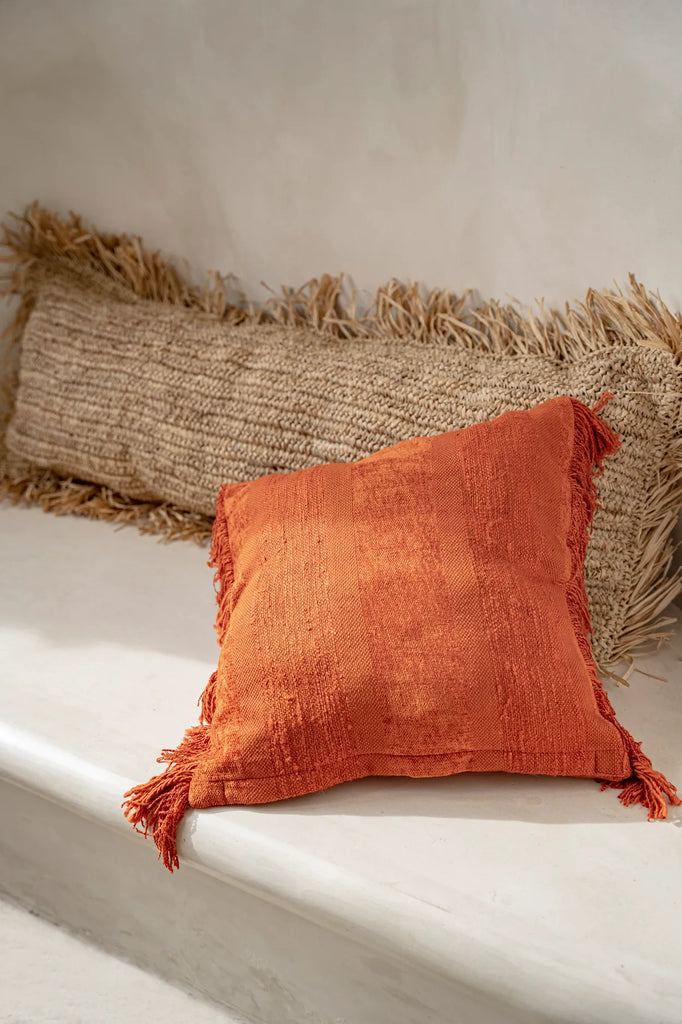 The Raffia Cushion Cover Rectangular - Natural - 35x100