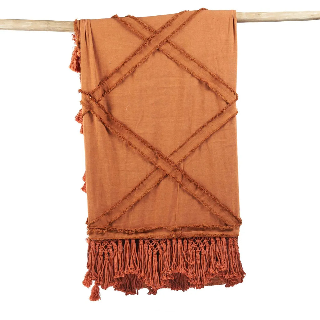 The Berber Bed Throw - Terracotta