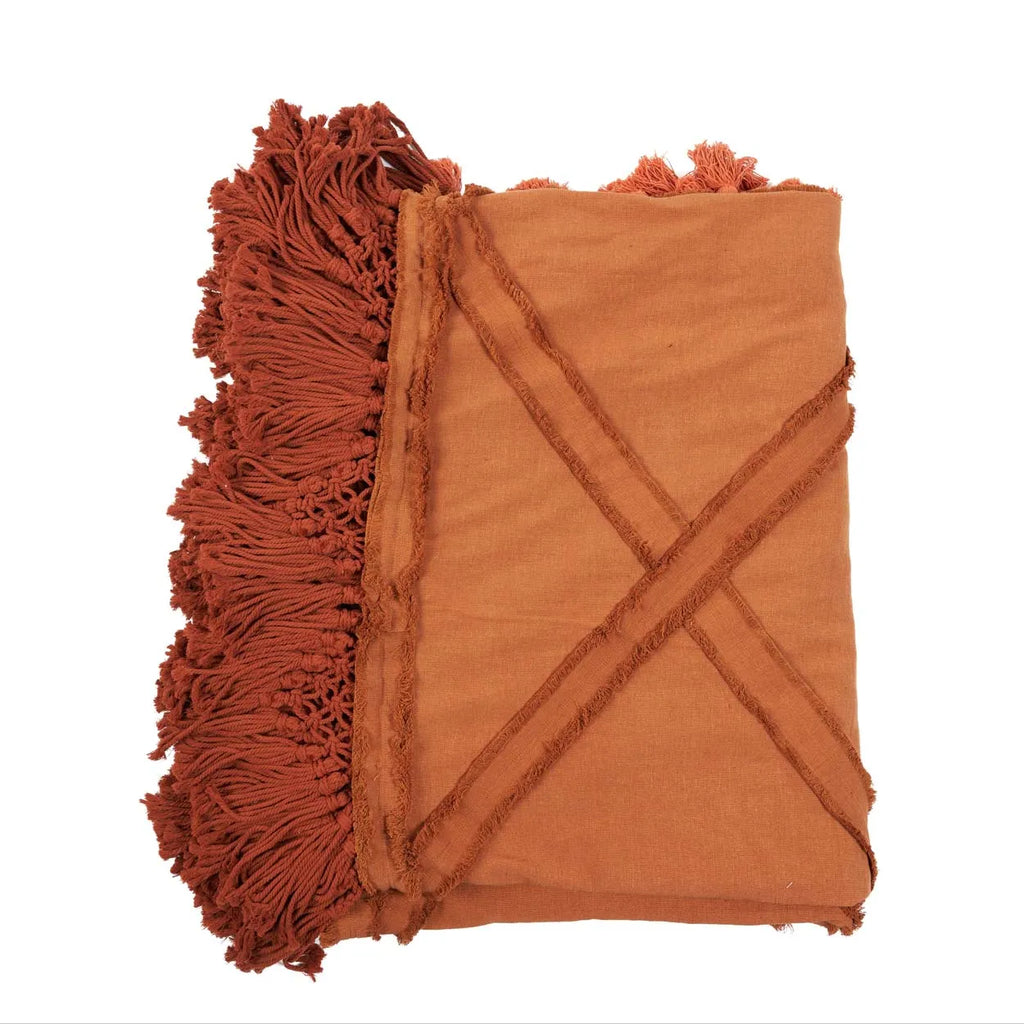 The Berber Bed Throw - Terracotta