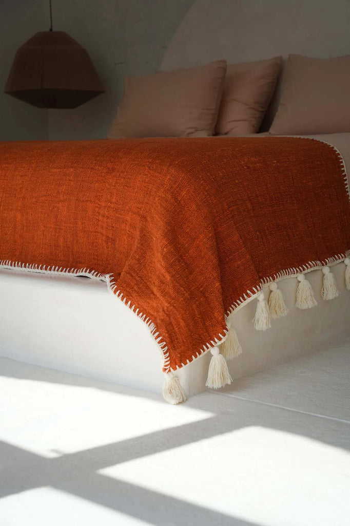 The Stitch Bed Throw - Terracotta