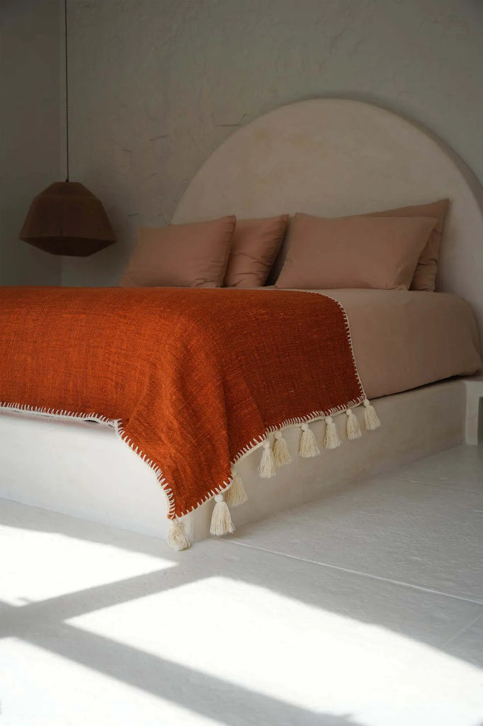 The Stitch Bed Throw - Terracotta